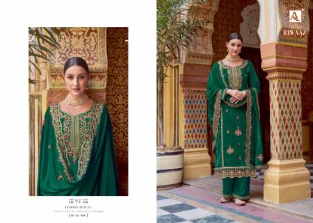 Riwaaz By Alok Heavy Velvet Wedding Salwar Suits Catalog
